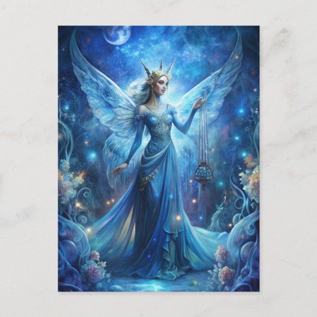 Postal Pretty Fairy in Blue  (Anverso)