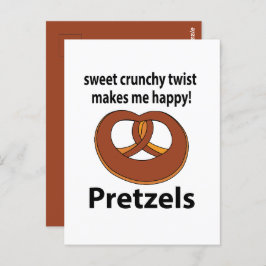 Postal Pretzel Sweet Crunchy Twist Me Hace Feliz Pretzel