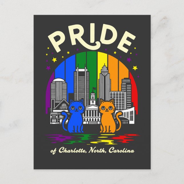 Postal Price of Charlotte City North Carolina Rainbow Fla (Anverso)