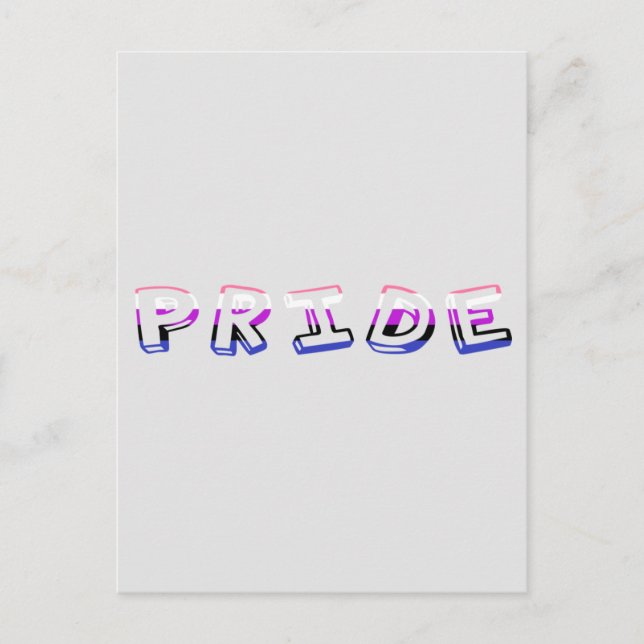 Postal Pride Holo | Genderfluid Pride Postkarte (Anverso)