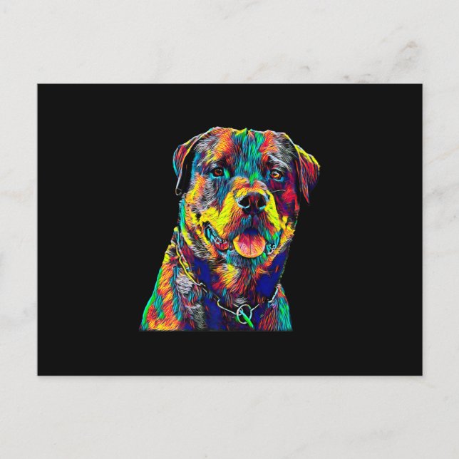 Postal prima de perro de rottweiler (Anverso)