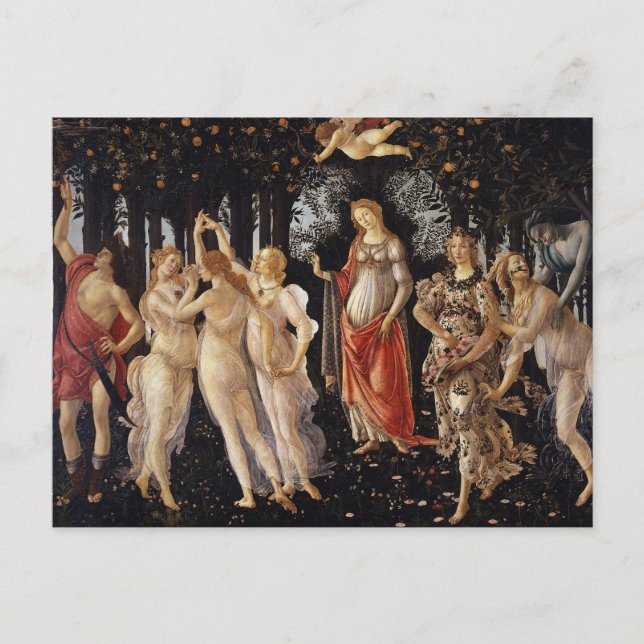 Postal Primavera, Alegoría de la Primavera por Sandro Bot (Anverso)