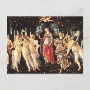 Postal Primavera / Alegoría de primavera por Botticelli