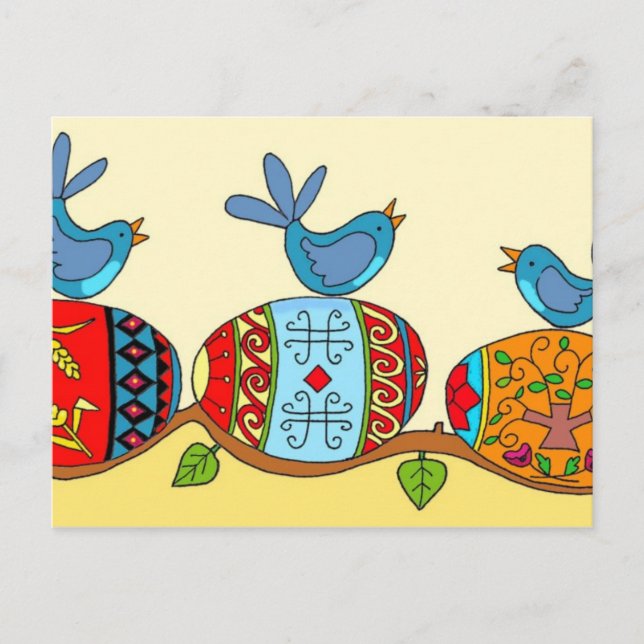 Postal Primavera bendice el arte popular ucraniano (Anverso)