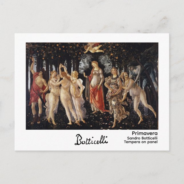Postal Primavera de Botticelli (Anverso)