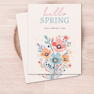 Postal Primavera de saludo floral empresarial personaliza