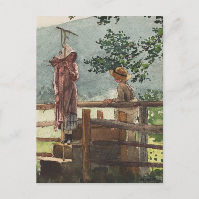 Postal Primavera de Winslow Homer (Anverso)