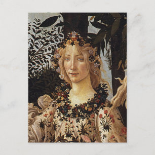 Postal Primavera, detalle de Flora por Sandro Botticelli