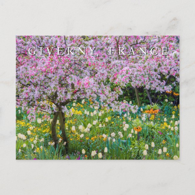 Postal Primavera en el jardín de Claude Monet (Anverso)