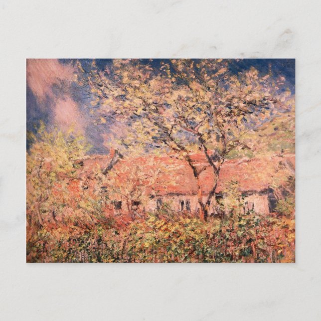 Postal Primavera en Giverny por Claude Monet (Anverso)
