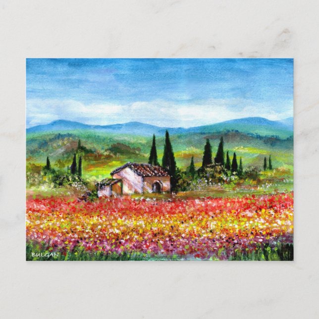 POSTAL PRIMAVERA EN LA TOSEANA (Anverso)