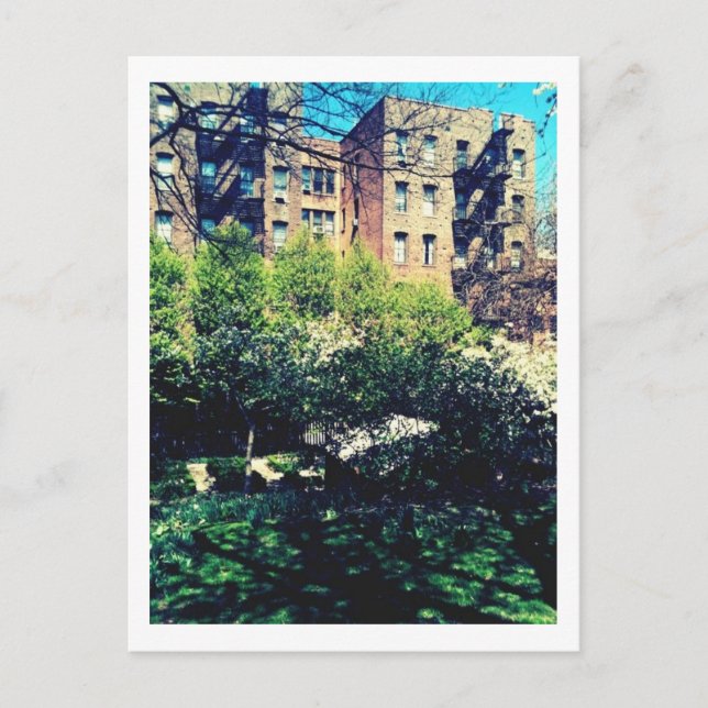 Postal Primavera en leña (Anverso)