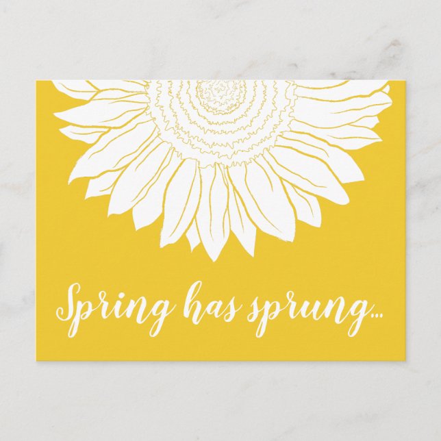 Postal primavera tiene girasol (Anverso)