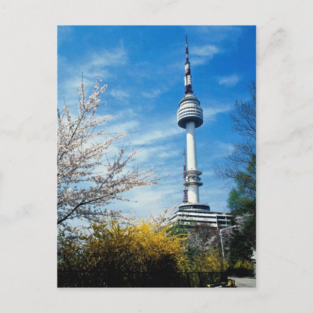 Postal Primavera, Torre Namsan, Seúl, Corea del Sur (Anverso)
