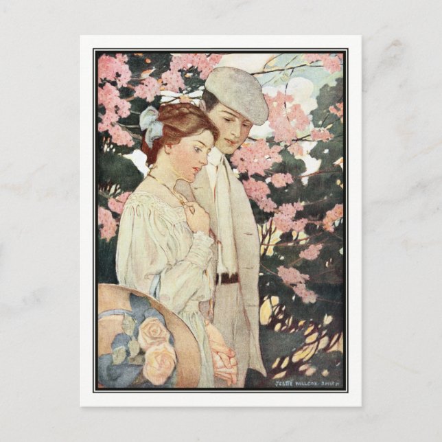 Postal Primer amor de Jessie Willcox Smith (Anverso)