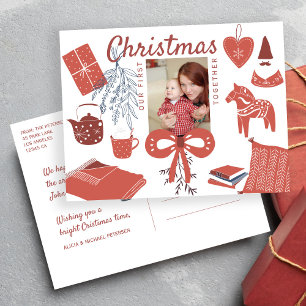 Postal Primer anuncio de la Navidad juntos con foto de na