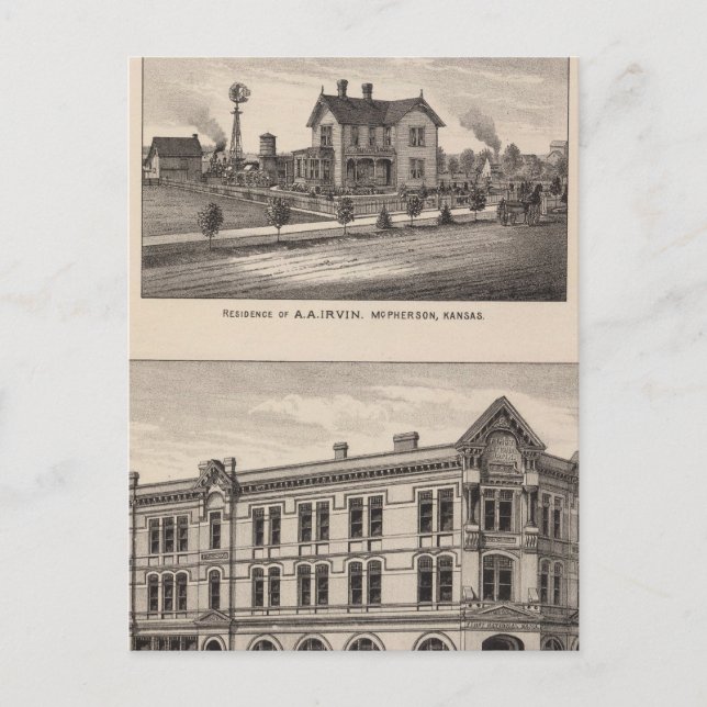 Postal Primer Banco Nacional de Kansas (Anverso)