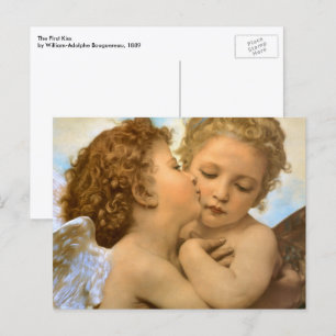 Postal Primer beso (detalle de ángel) de Bouguereau