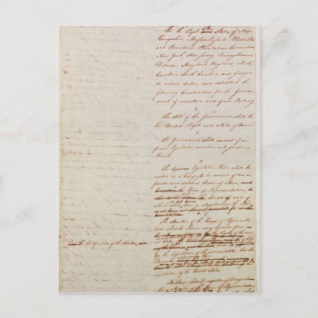 Postal Primer borrador de la Constitución de los Estados  (Anverso)