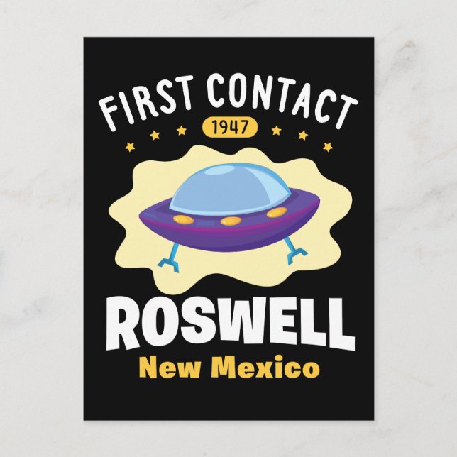 Postal Primer contacto Roswell Nuevo México Alien UFO (Anverso)