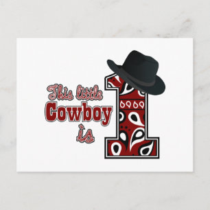 Postal Primer cumpleaños de Cowboy