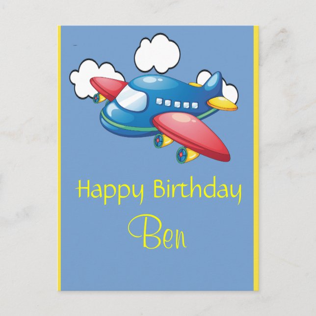 Postal Primer cumpleaños del avión (Anverso)