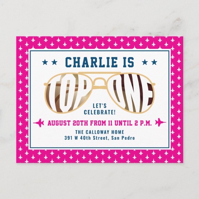 Postal Primer cumpleaños del piloto de combate TopOne de  (Anverso)