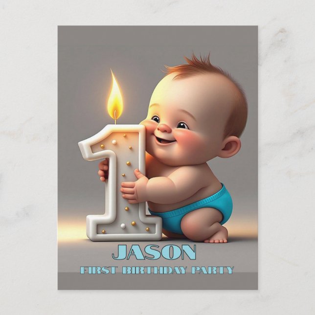 POSTAL " PRIMER CUMPLEAÑOS NIÑO " (Anverso)