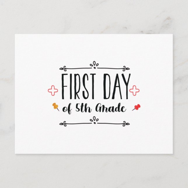 Postal Primer día de quinto grado (Anverso)