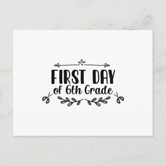 Postal Primer día de sexto grado (Anverso)