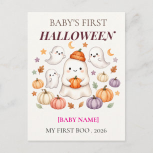 Postal Primer Halloween de bebé 2026 Personalizado Lindo 