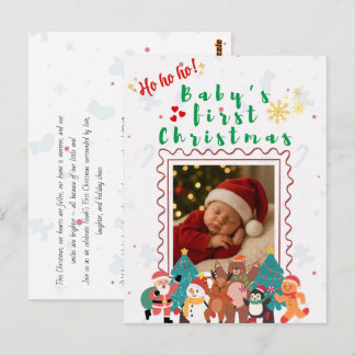 Postal Primer Navidad del bebé Personalizado