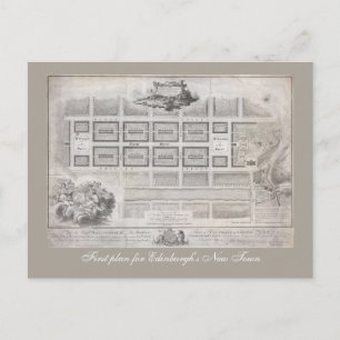 Postal Primer plan de Ciudad Nueva, Edimburgo