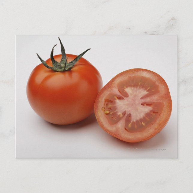 Postal Primer plano de dos tomates (Anverso)