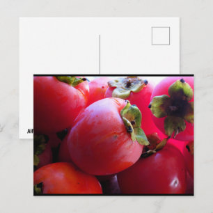 Postal Primer plano de la fruta caqui