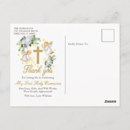 Postal Primer Purpurina de los ángeles de la comunidad gr