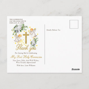 Postal Primer Purpurina de los ángeles de la comunidad gr