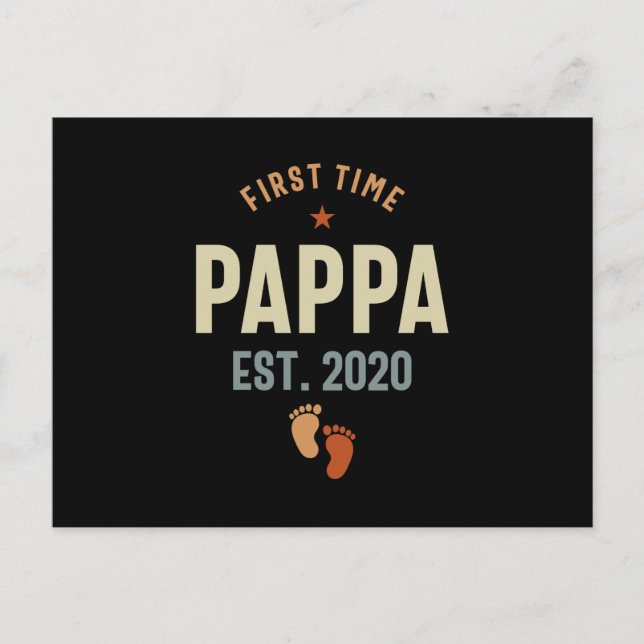Postal Primer regalo de Pappa Est 2020 Daddy (Anverso)