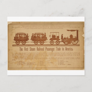Postal Primer tren ferroviario de vapor para pasajeros en