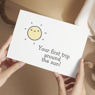 Postal ¡Primer viaje alrededor del sol! Primer cumpleaños