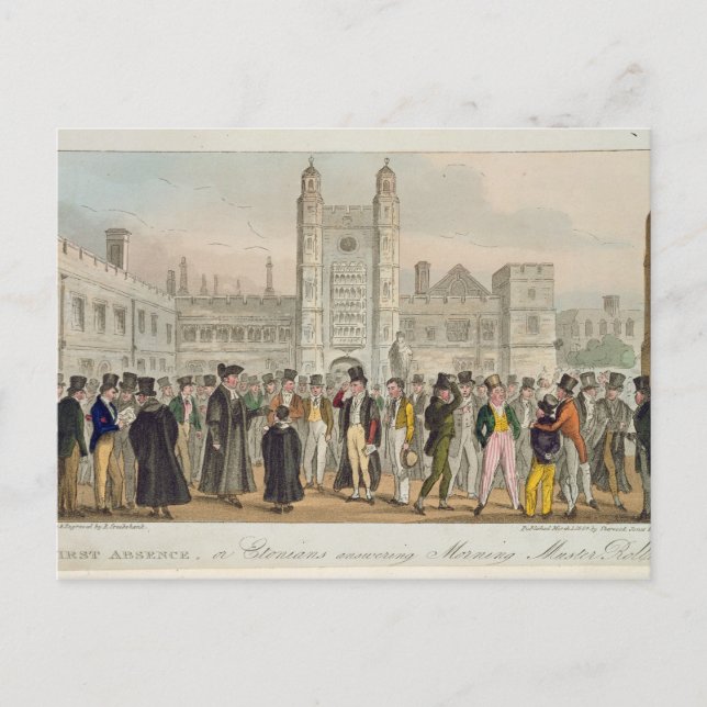 Postal Primera ausencia, o etonianos que responden a la m (Anverso)