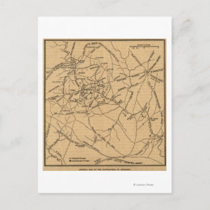 Postal Primera batalla de corrida de toros - Panorámica d