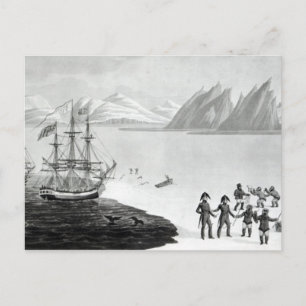 Postal Primera comunicación con los nativos de Prince