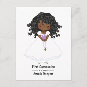 Postal Primera Comunión de Niña Negra