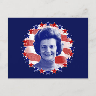 Postal Primera Dama Betty Ford Estrellas y Rayas
