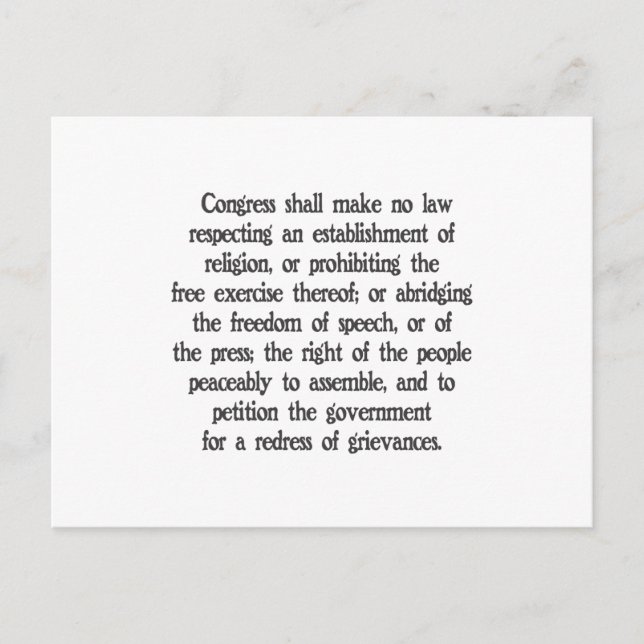 Postal Primera enmienda (Anverso)