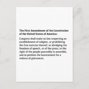 Postal Primera enmienda de la Constitución