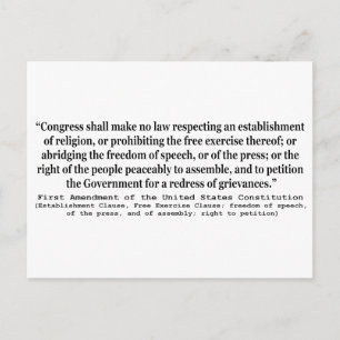 Postal Primera enmienda de la Constitución de los Estados
