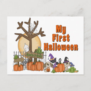 Postal Primera fiesta de Halloween