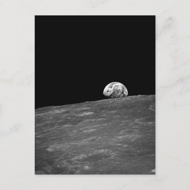 Postal Primera fotografía de un Earthrise tomada por Apol (Anverso)